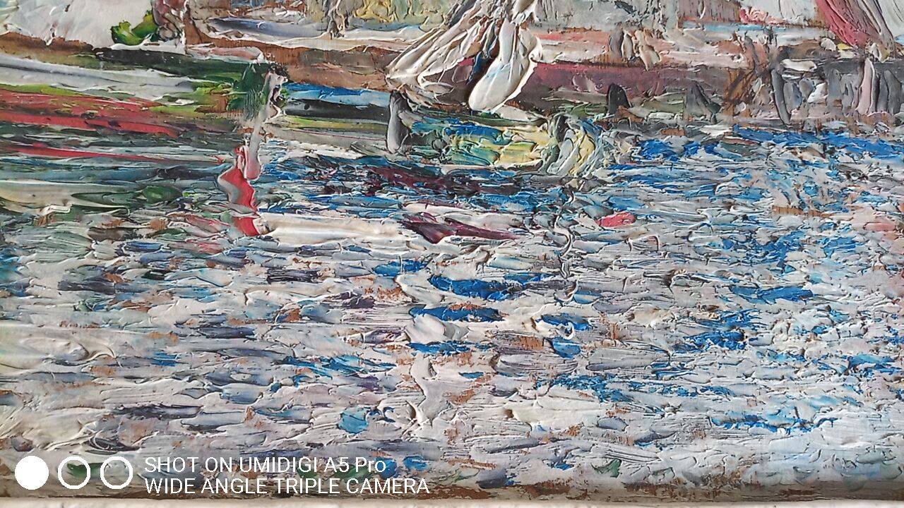 Louis Bessinger (1899-1978) - Oil on panel - view of a port - 48 x 37 cm