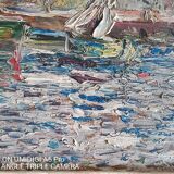 Louis Bessinger (1899-1978) - Oil on panel - view of a port - 48 x 37 cm
