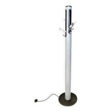 Varnished Iron, Steel and Plexiglass Illuminated Coat Rack, Italy
