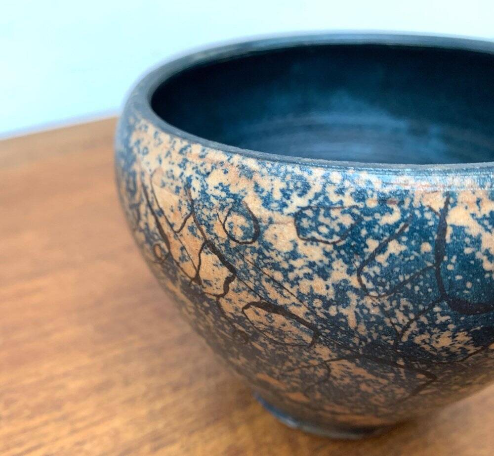 Brutalist Ceramic Bowl from Mid-Century German Study by Gerhard Liebenthron, 1960s