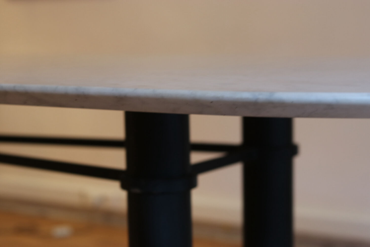 Large marble dining table, 1980s