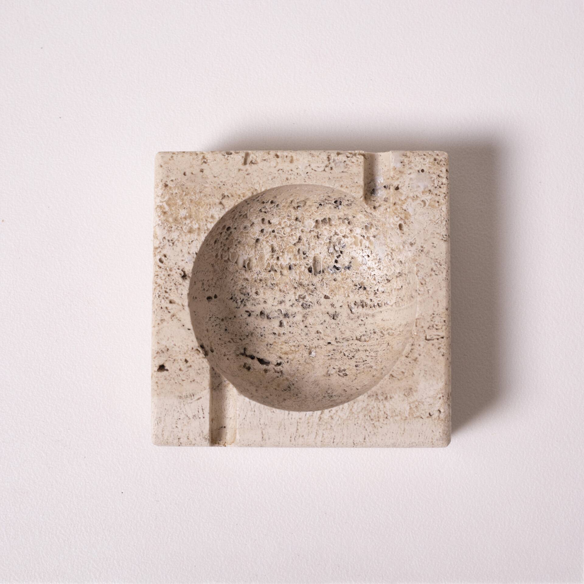 Travertine stone ashtray
