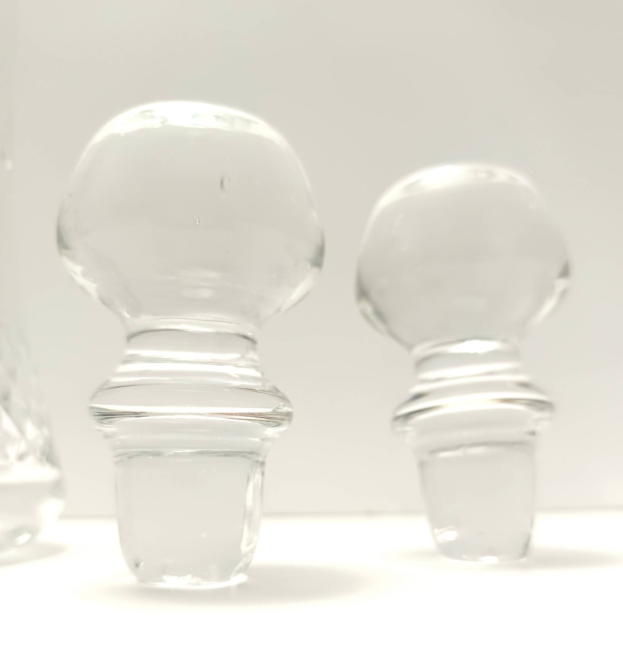 Pair of Transparent Crystal Decanter Bottles by Bleikristall, Germany