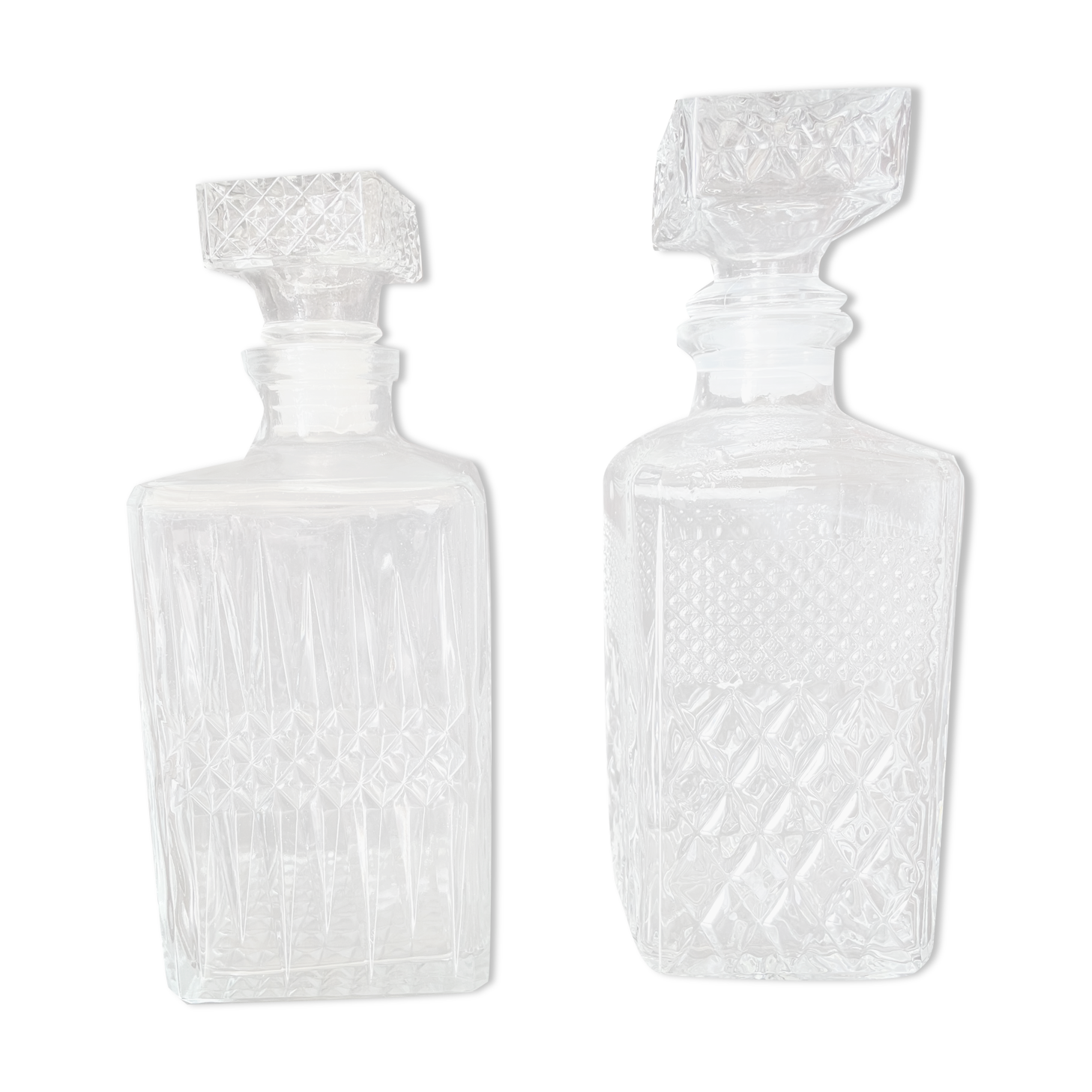 Pair of vintage whiskey decanters