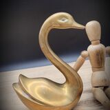 Duo brass swans