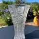 Large engraved and cut crystal vase