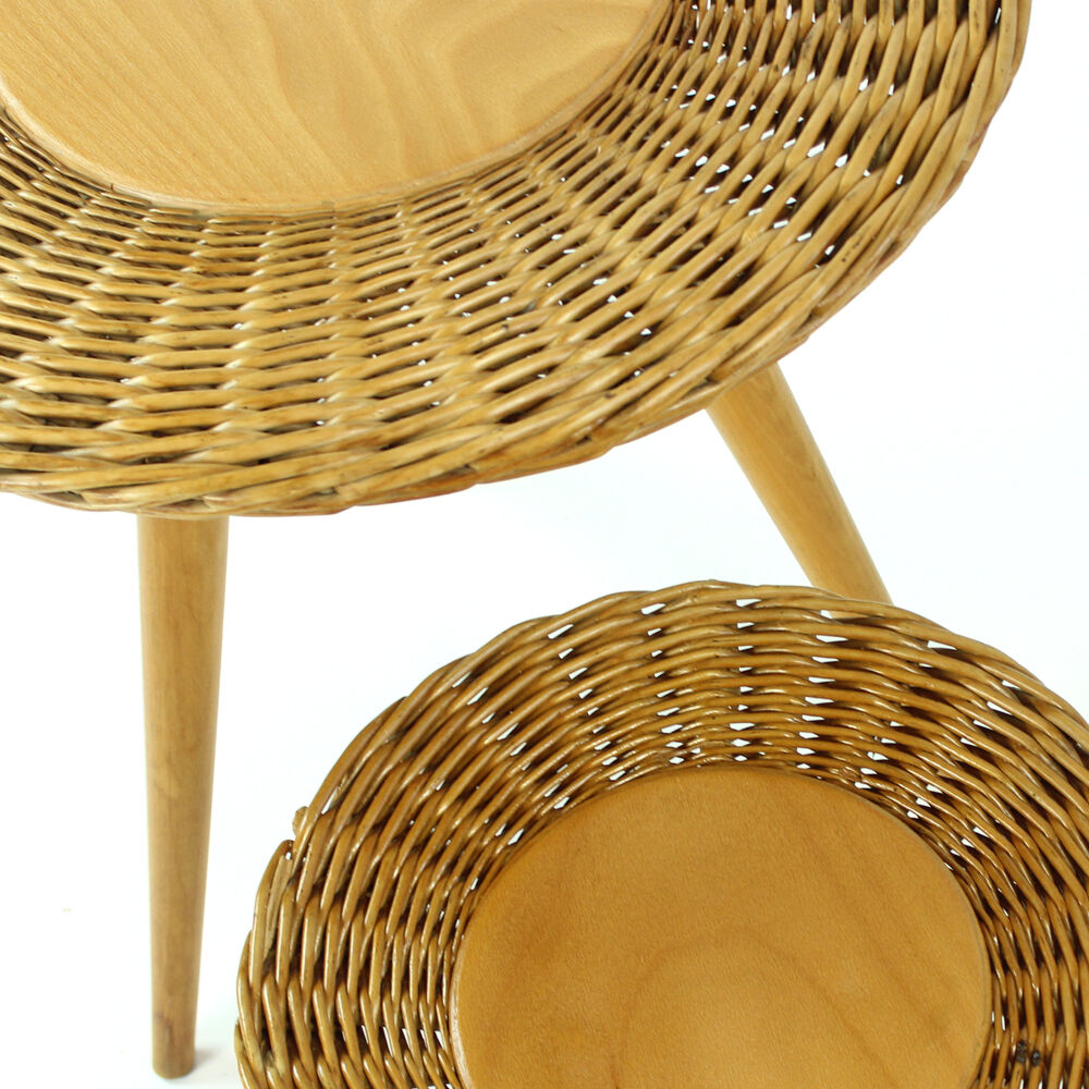 Rattan coffee table by Uluv, Czechoslovakia, circa 1960