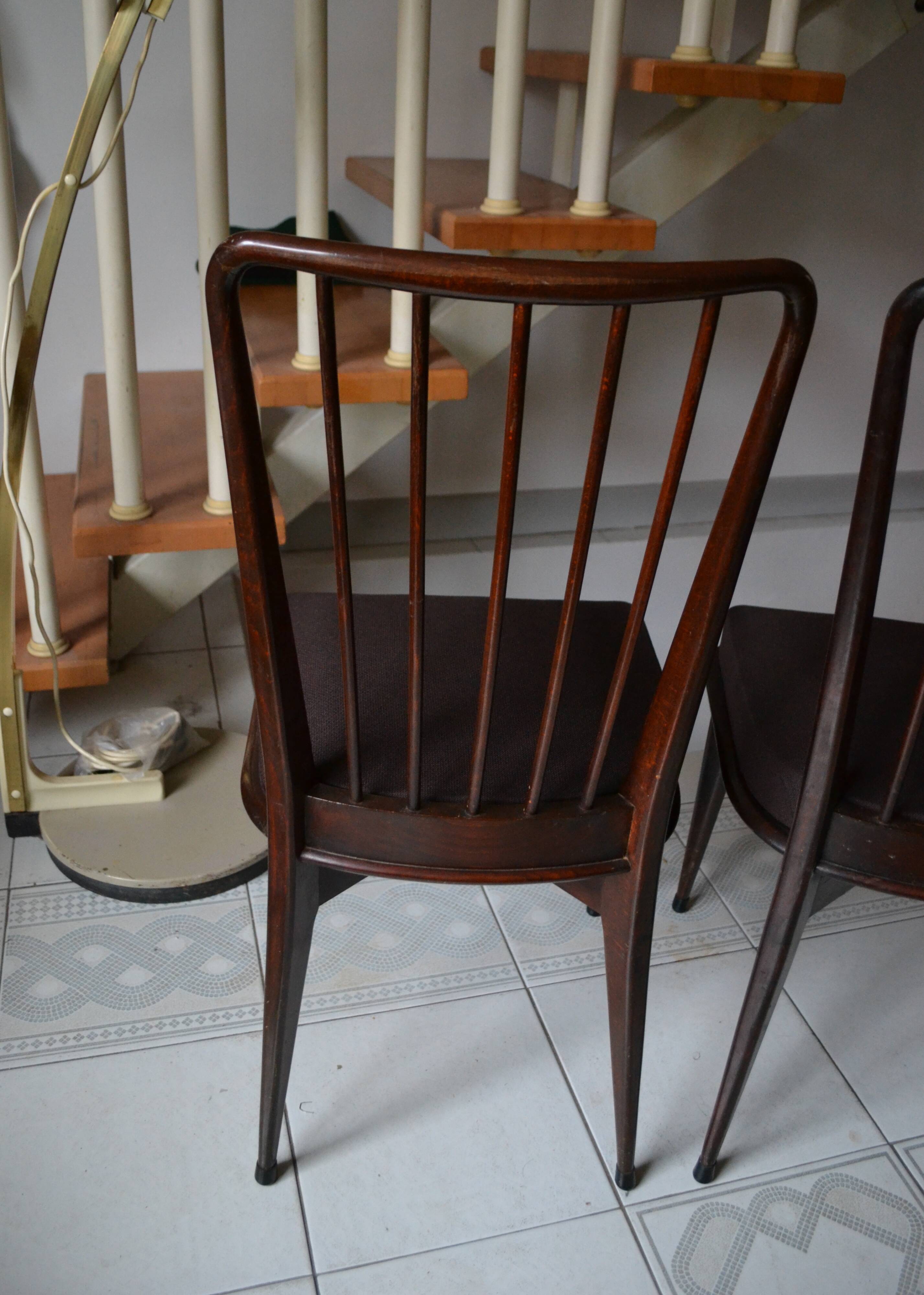 Pair of vintage charles Ramos chairs solid beech
