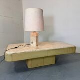 Mid Century Modernist Brutalist Italian Travertine table lamp, 1960s