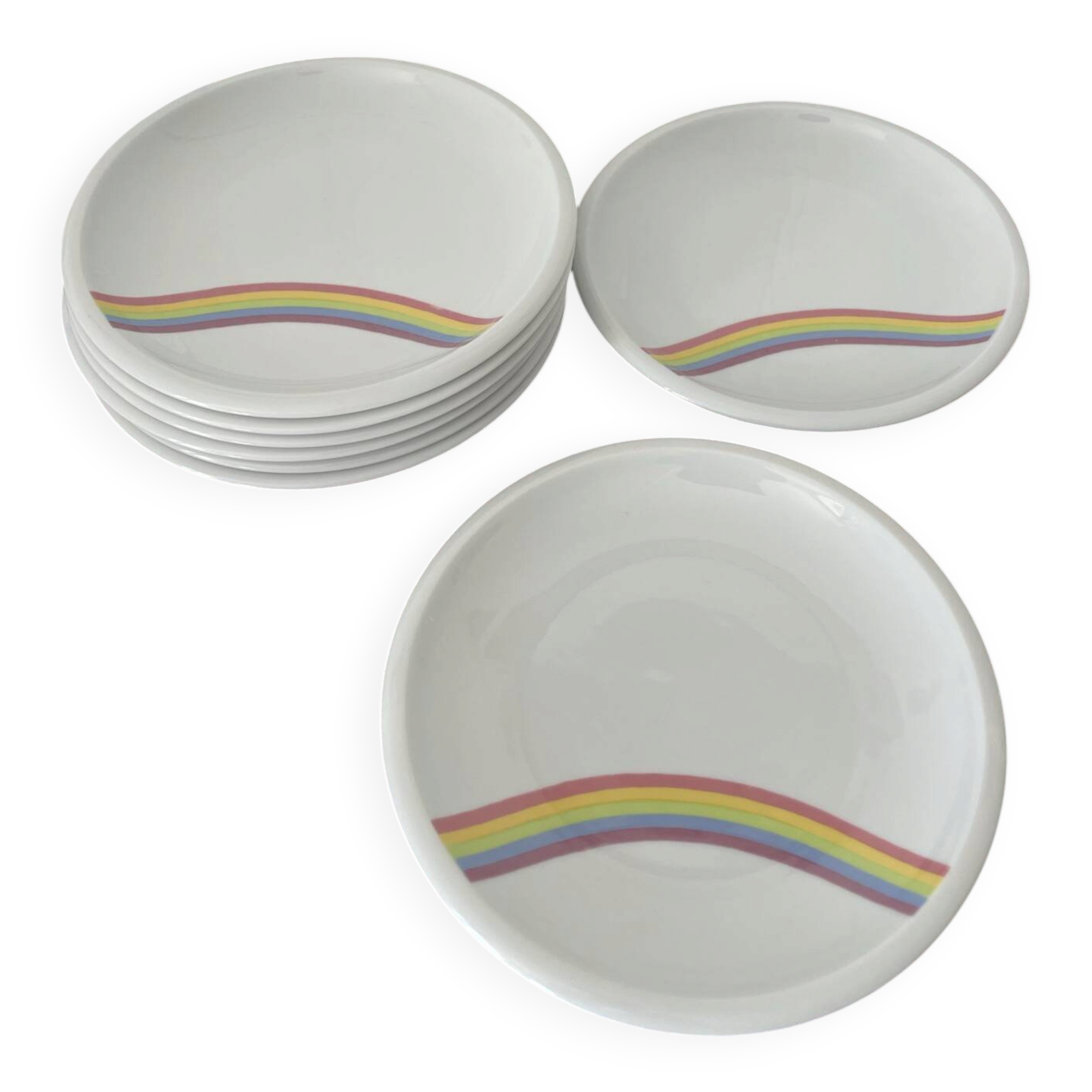 Lot 8 assiettes arc en ciel Tonika Kahla