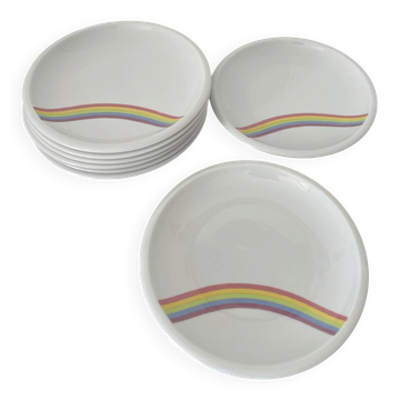 Lot of 8 rainbow plates Tonika Kahla