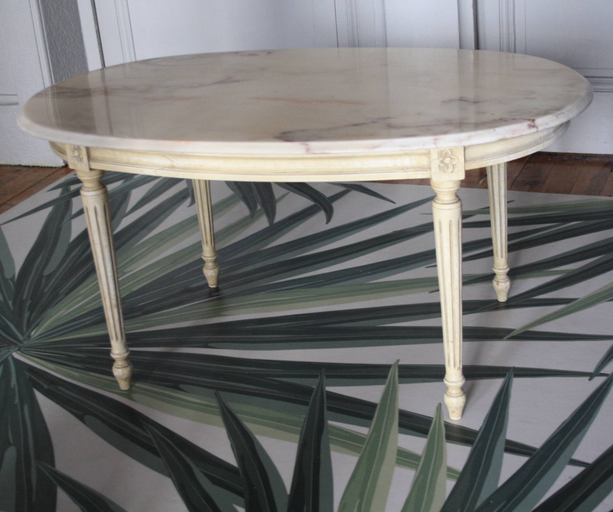 Table basse ovale marbre