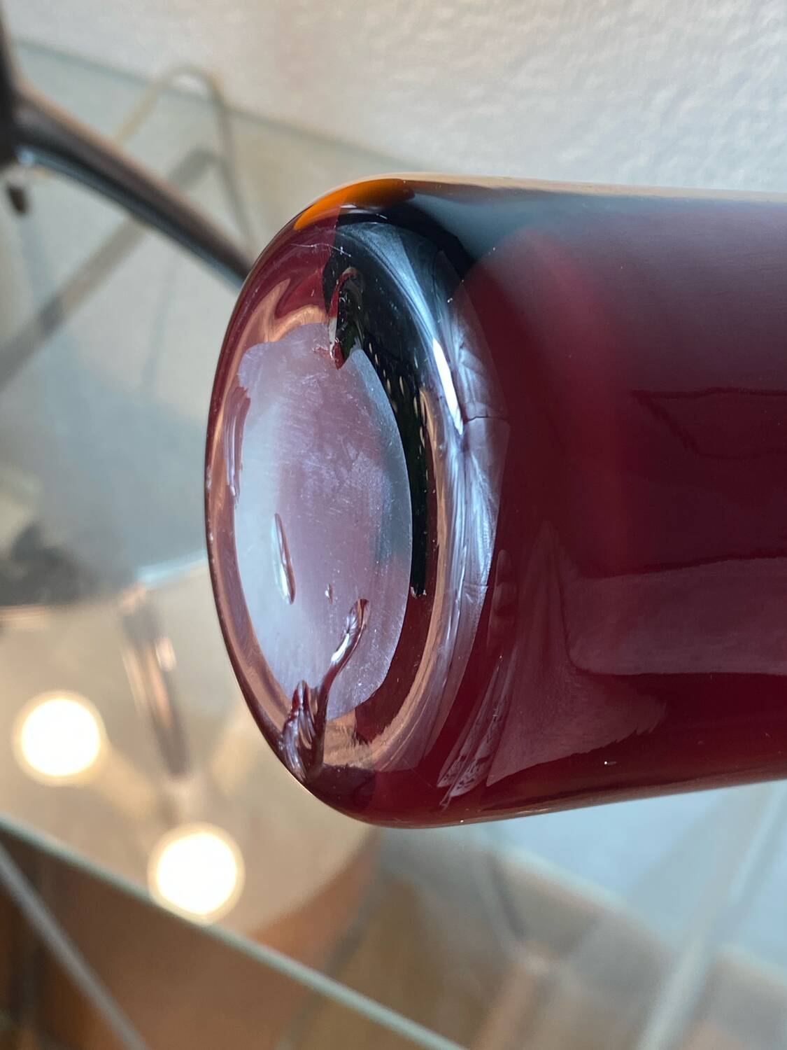 Grand vase, type soliflore, en verre multicouches