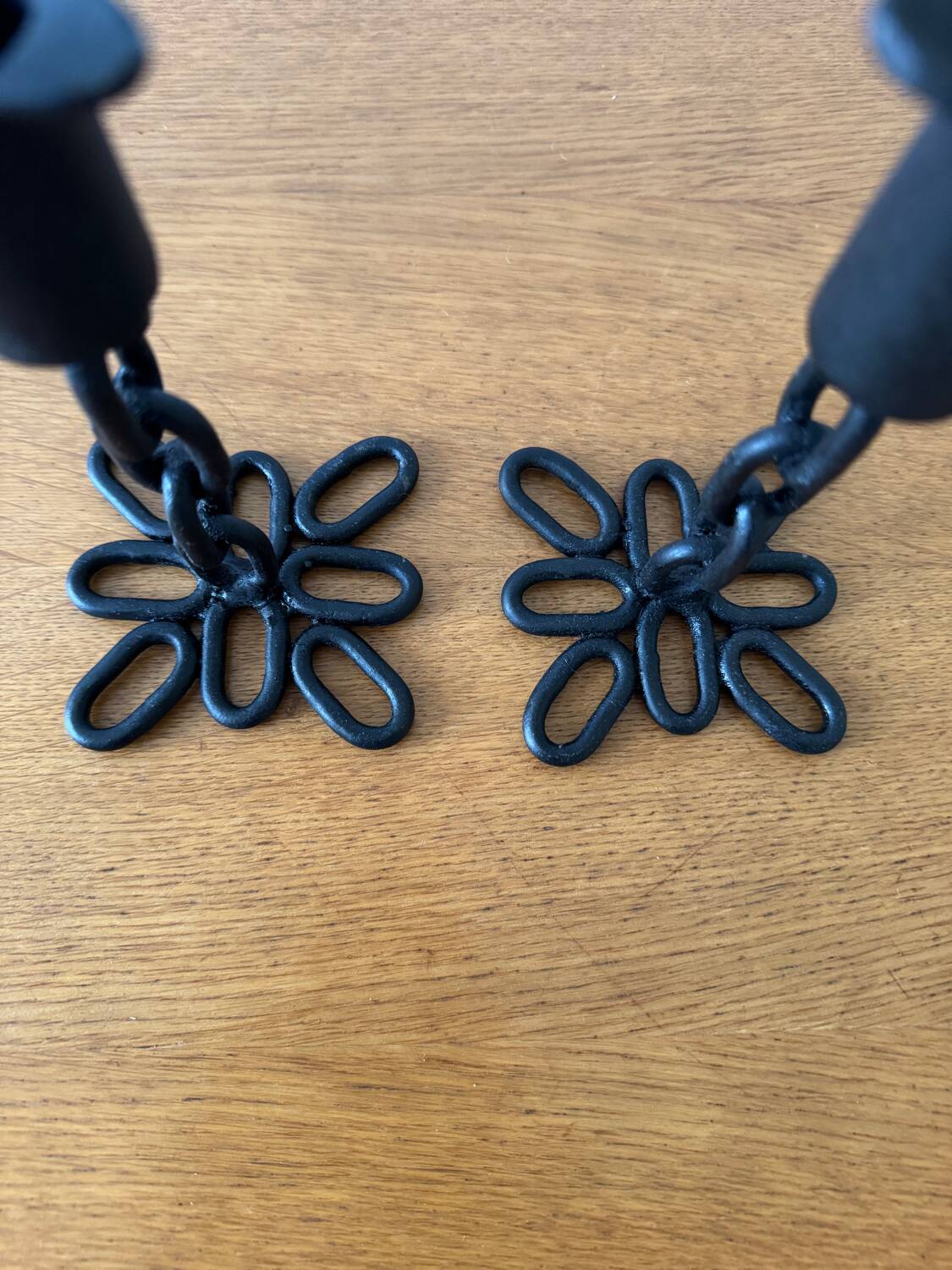 Brutalist wrought iron candlesticks from the 60s