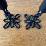 Brutalist wrought iron candlesticks from the 60s