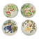 Set of 4 plates KG St Clément barbotine fruit (cherry, mirabelle, grape, pear), late 19th-early 20th century.