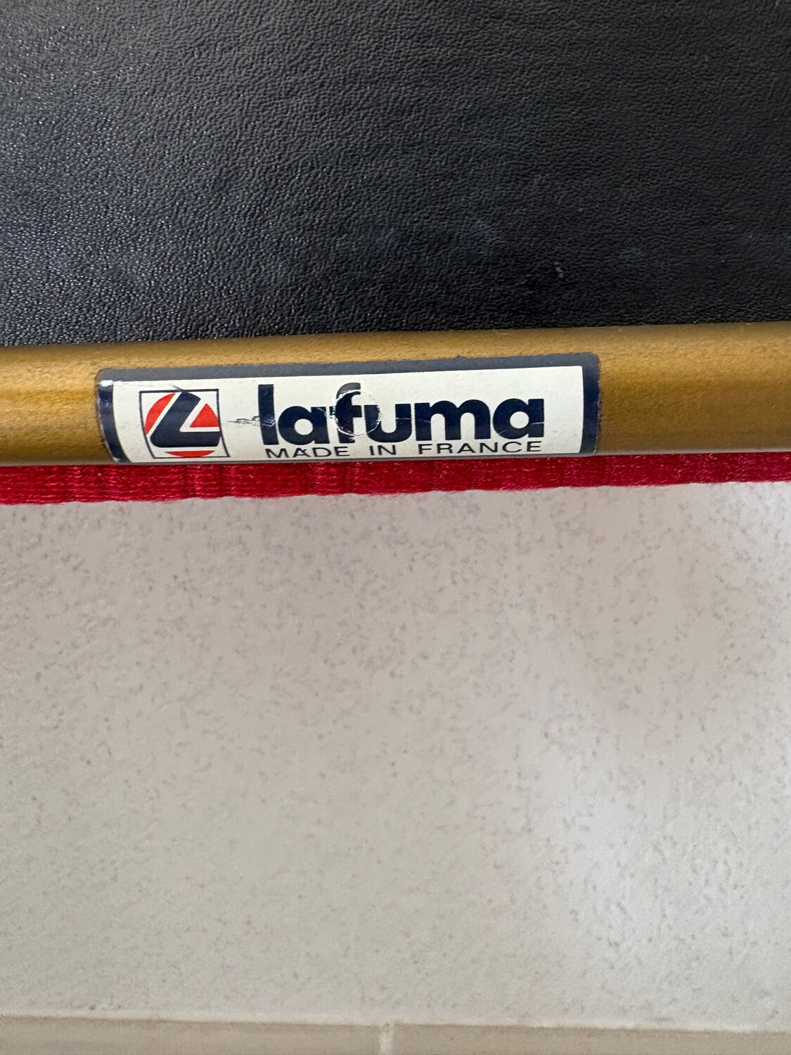 Red Lafuma folding chair