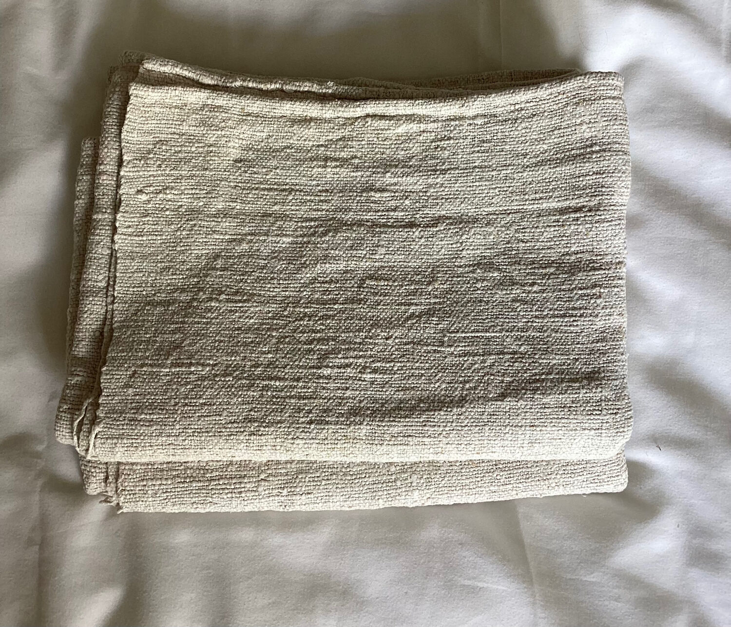 Set of 2 old coupons (tea towels) in hemp canvas