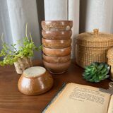 7 old stoneware bowls