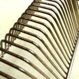 Pair of vintage record holders in gilded brass - for 80 vinyls