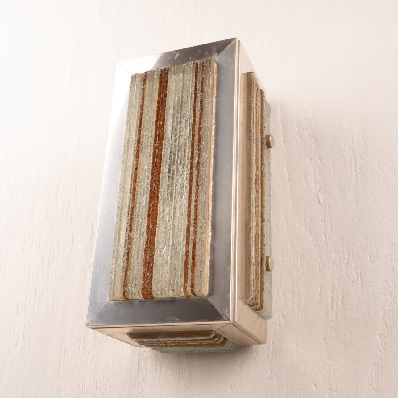 Applique in vetro e alluminio di Albano Poli per Poliarte - Cromo Version