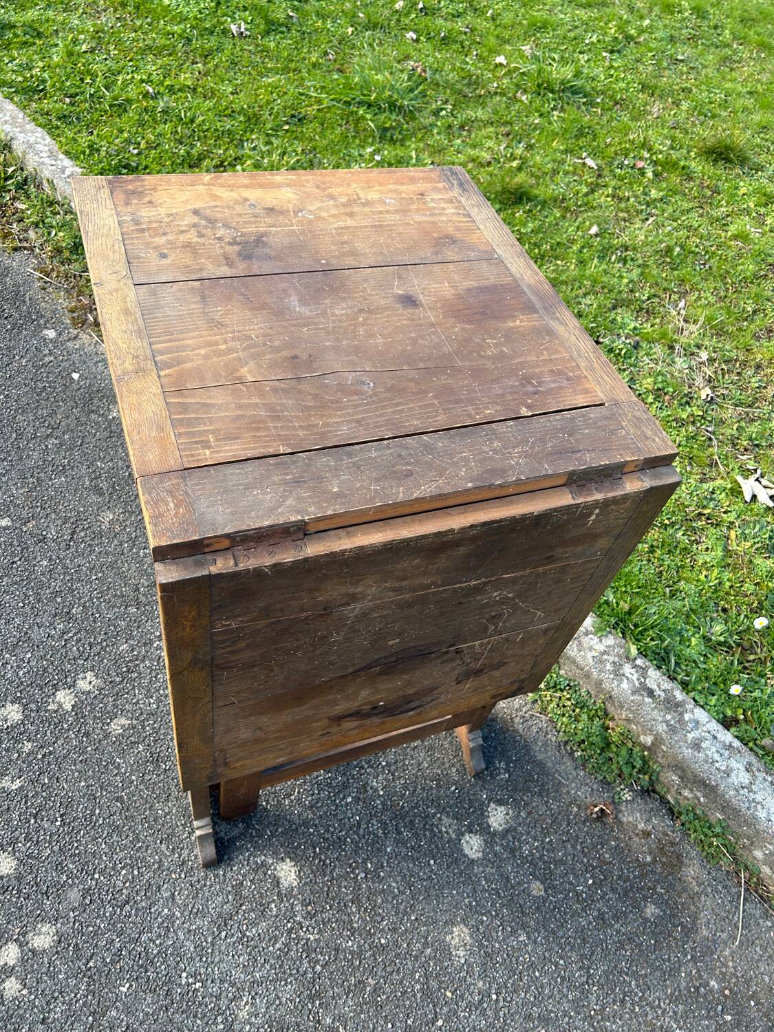 Antique folding oak table