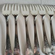 12 silver-plated metal fish cutlery pieces by Guildar, 24 pieces.