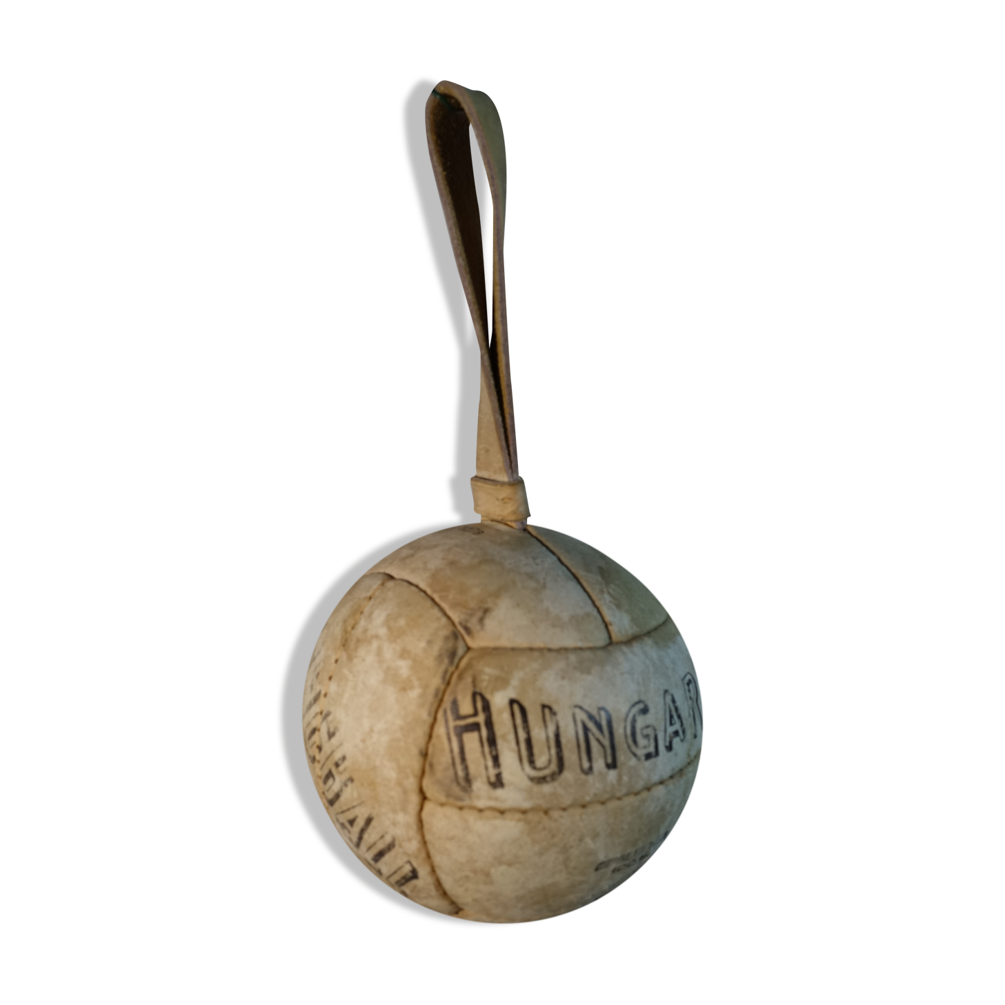 Ballon en cuir cousu " Slingball " Hungaria 1960