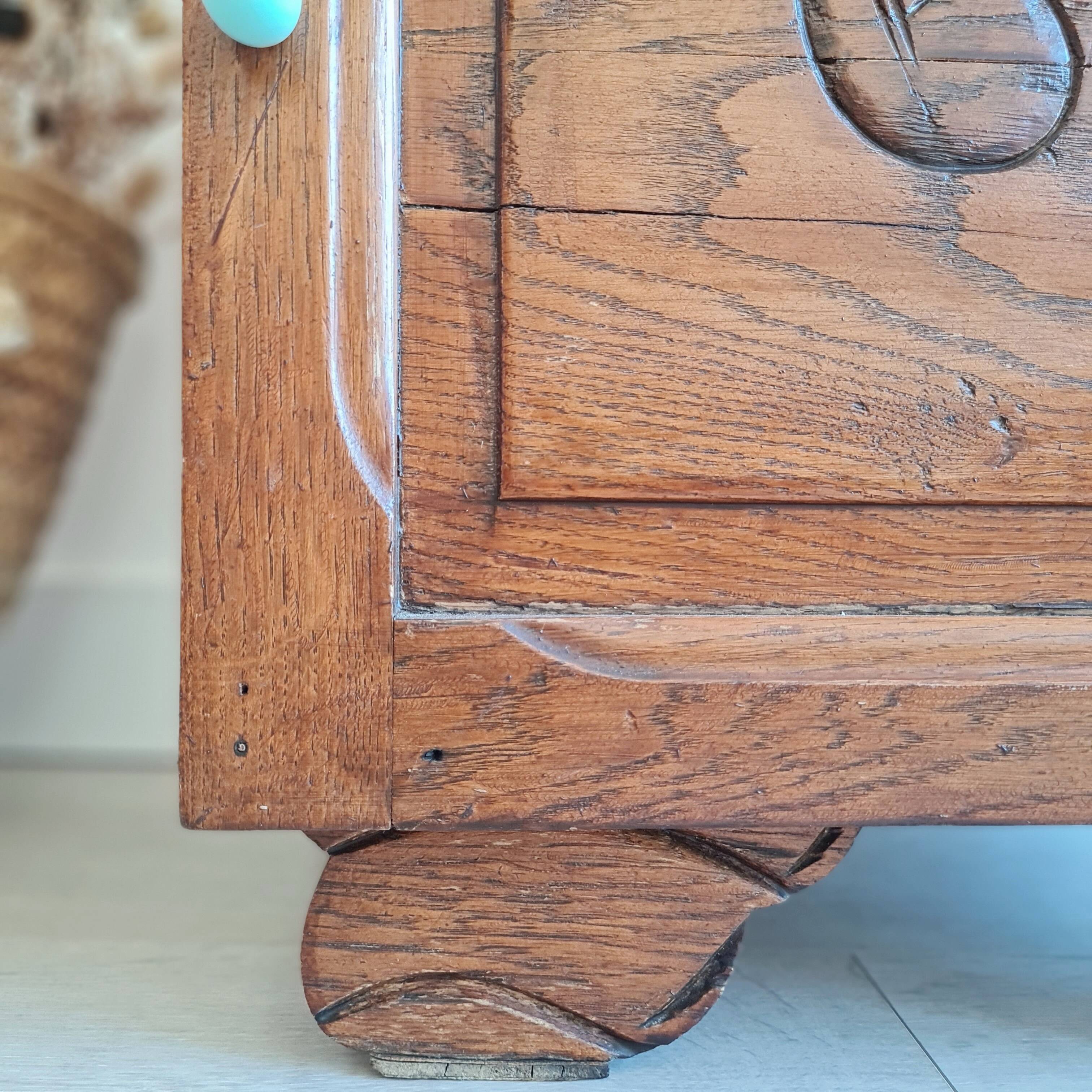 Chevet petit meuble caisson art déco bois