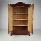 19th Century Pine Linen Cupboard / Wardrobe with Flame Veneer
