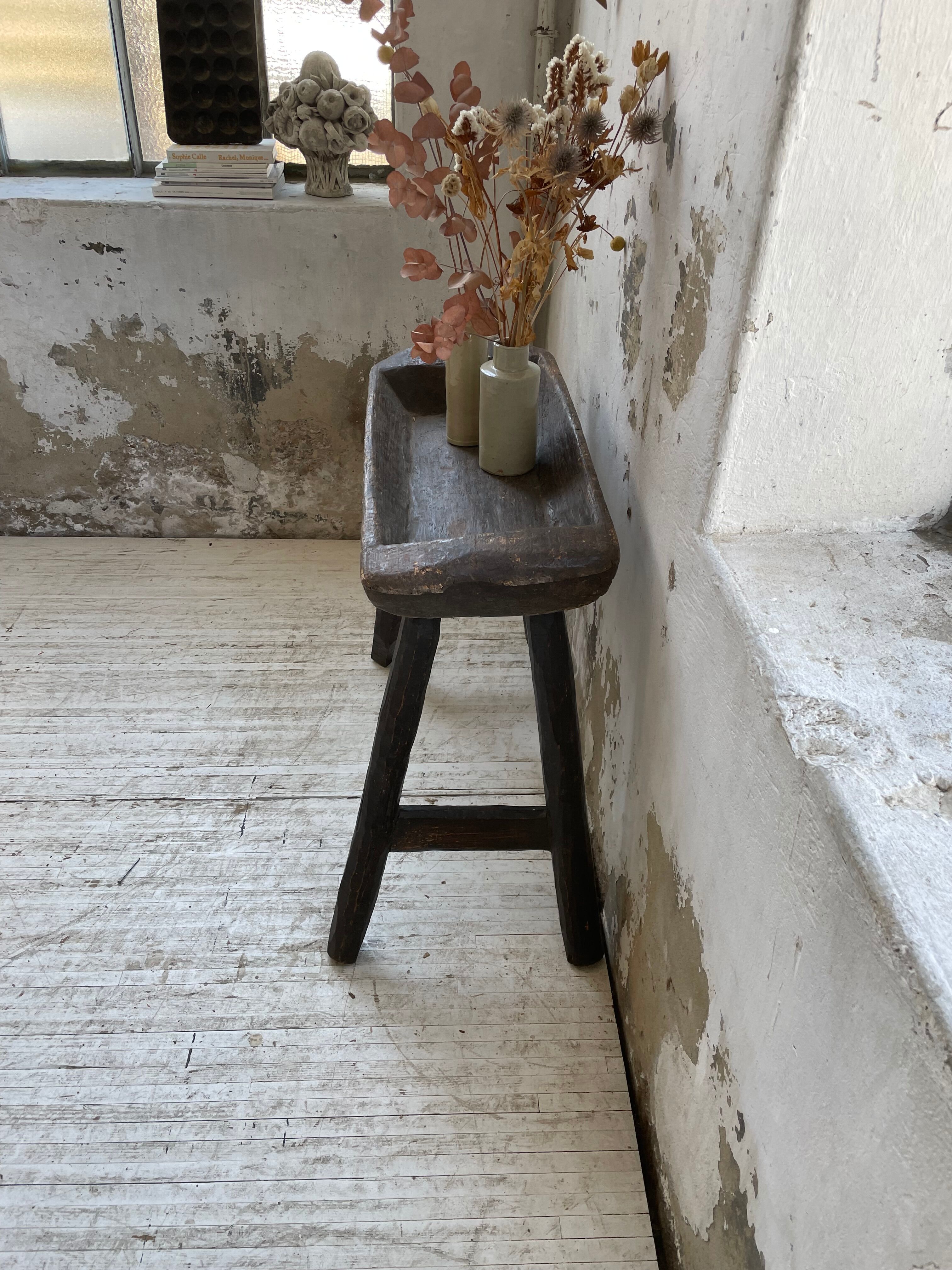 Brutalist solid wood console