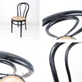 Chaise de café vintage Bugholz noir Wiener Geflecht Chaise de salle à manger