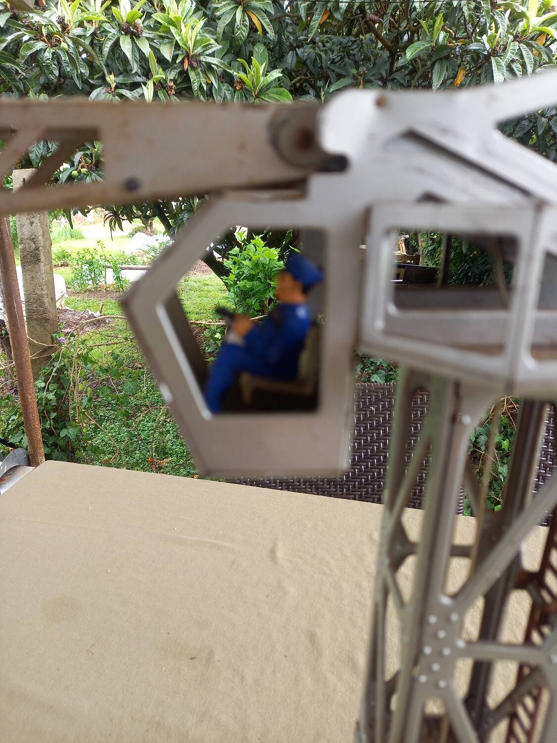 Vintage sheet metal crane