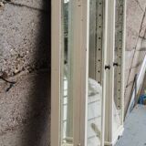 Pair of 2 old small solid wood display cabinets