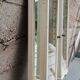 Pair of 2 old small solid wood display cabinets