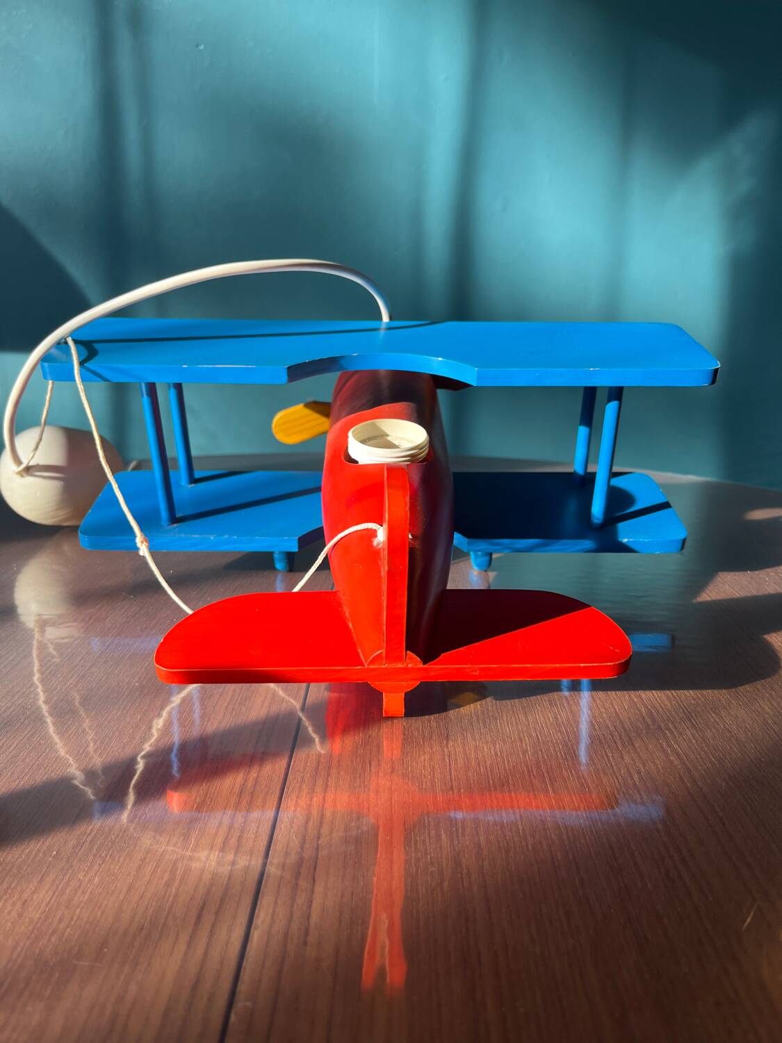 Airplane wooden pendant light