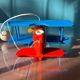 Airplane wooden pendant light