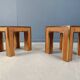 Paire de tables d'appoint en laiton et bois de ronce, années 1980