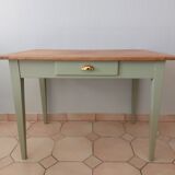 Table - vintage desk wood and green