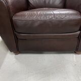 Brown leather club chair