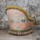 Paire de fauteuils Napoléon III en tissu Etro, France, fin XIXe