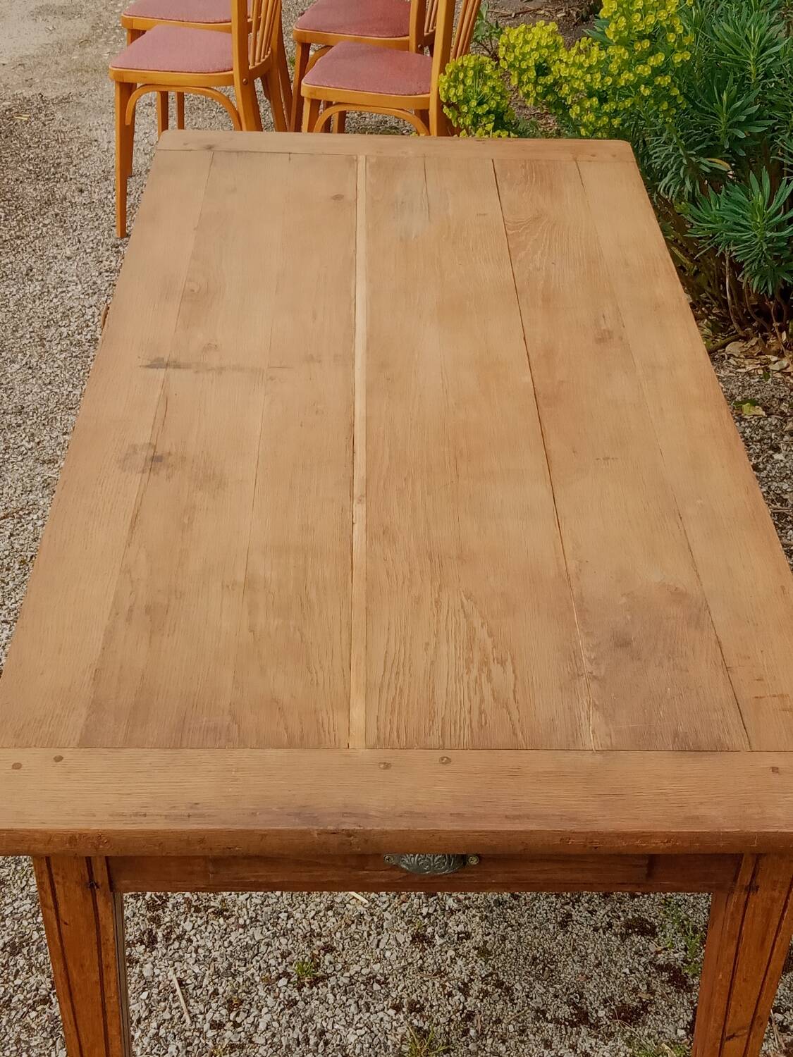 Oak farm table, 1930s/40s