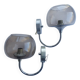 Pair of chrome metal and smoked glass wall lights from the 80s