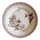2 antique dessert plates, iron earth, "Buffon" décor, Sarreguemines