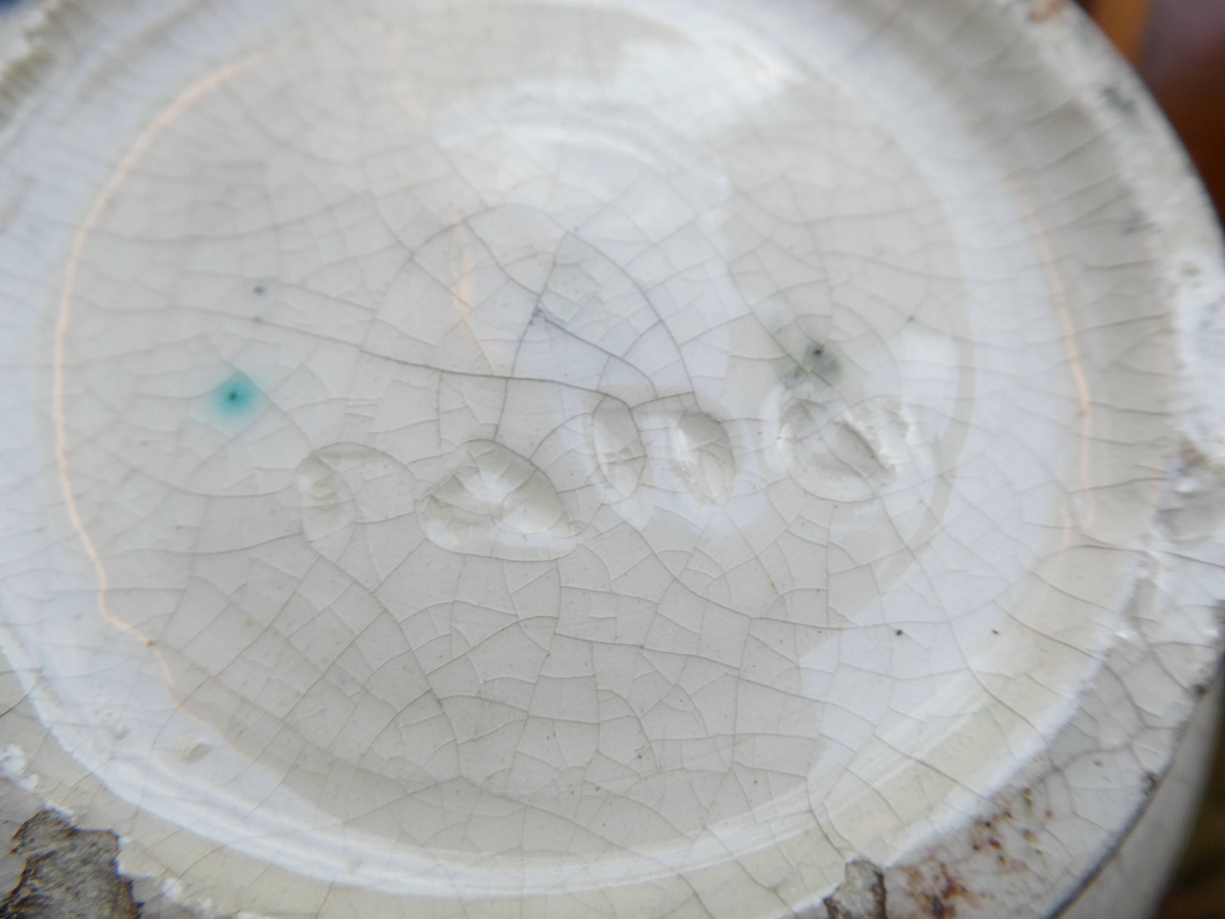 Black and white ceramic lamp base with geometric design Vintage