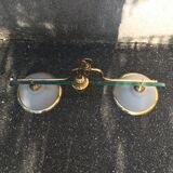 Great hanging double glass, iron and brass.