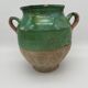 Old green glazed earthenware jam pot France 19th century