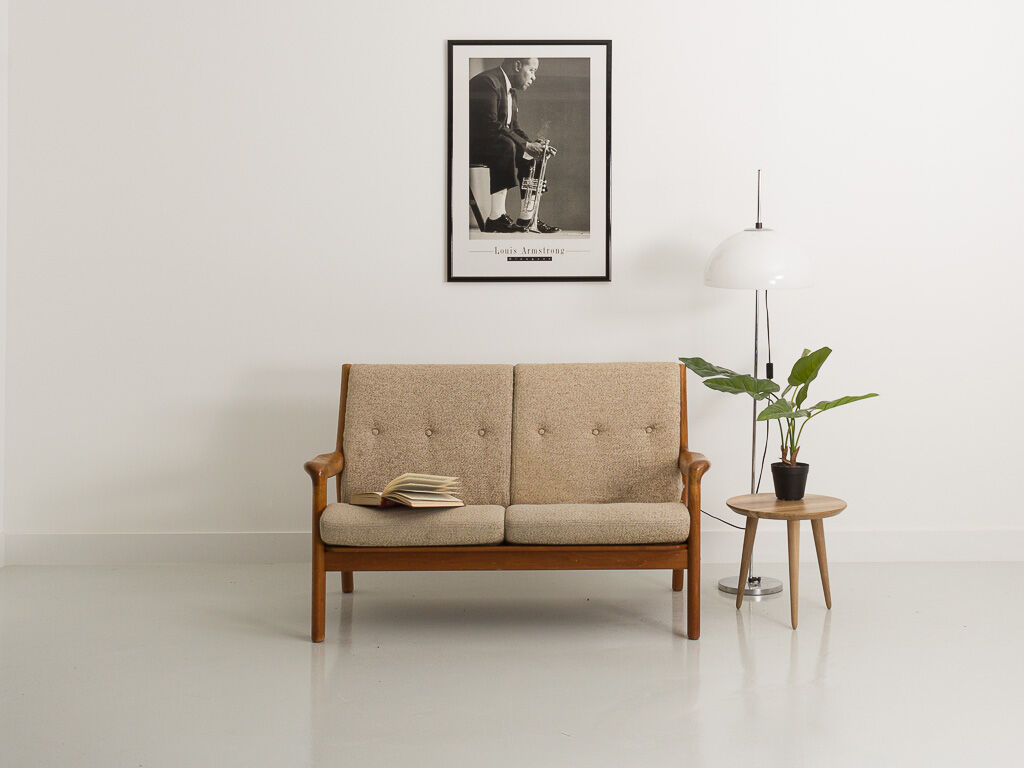 Bench, Danish sofa 2 places in teak by Gustav Thams, for Uldum Mobelfabrik, 1960