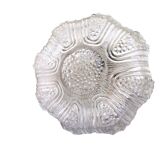 Portuguese mid century clear bubble glass bathroom flush mount light fixture lamp 1970s