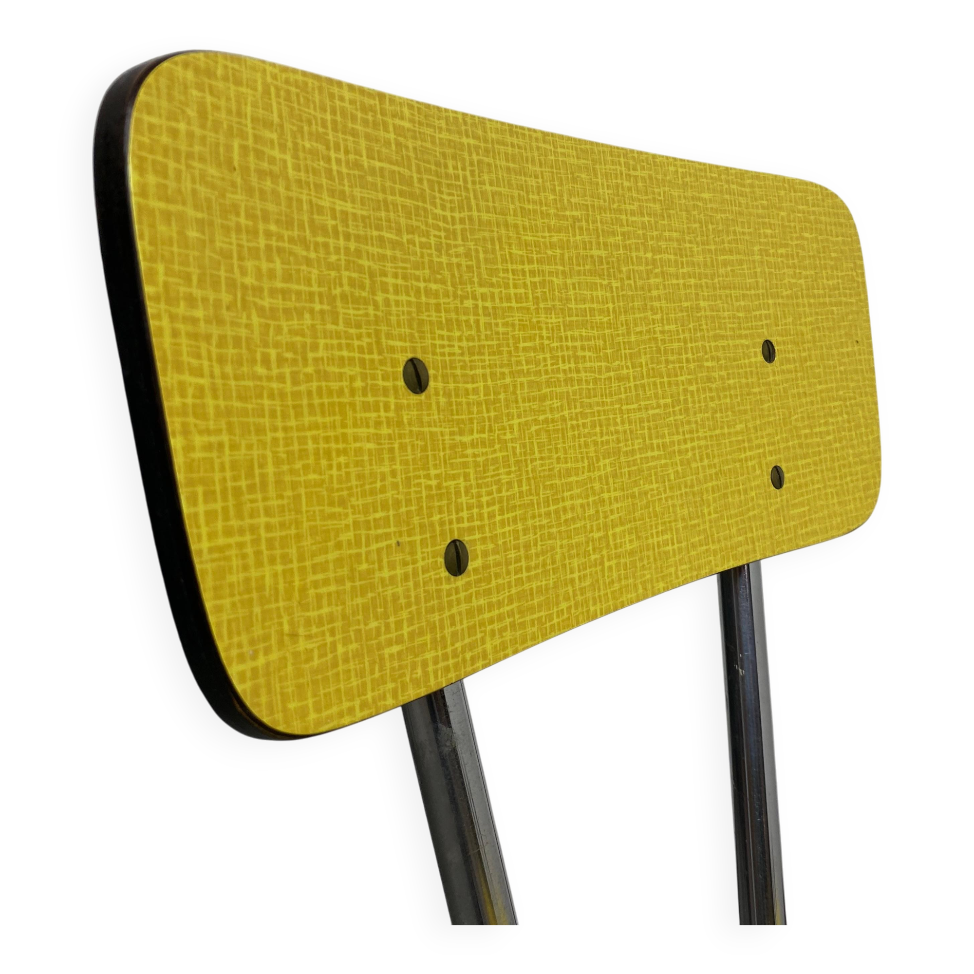 Chaise de salle à manger vintage jaune